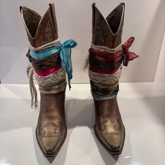 BCBGirls Bohemian Western Boots with Multicolor Accents - Picture 2 of 10